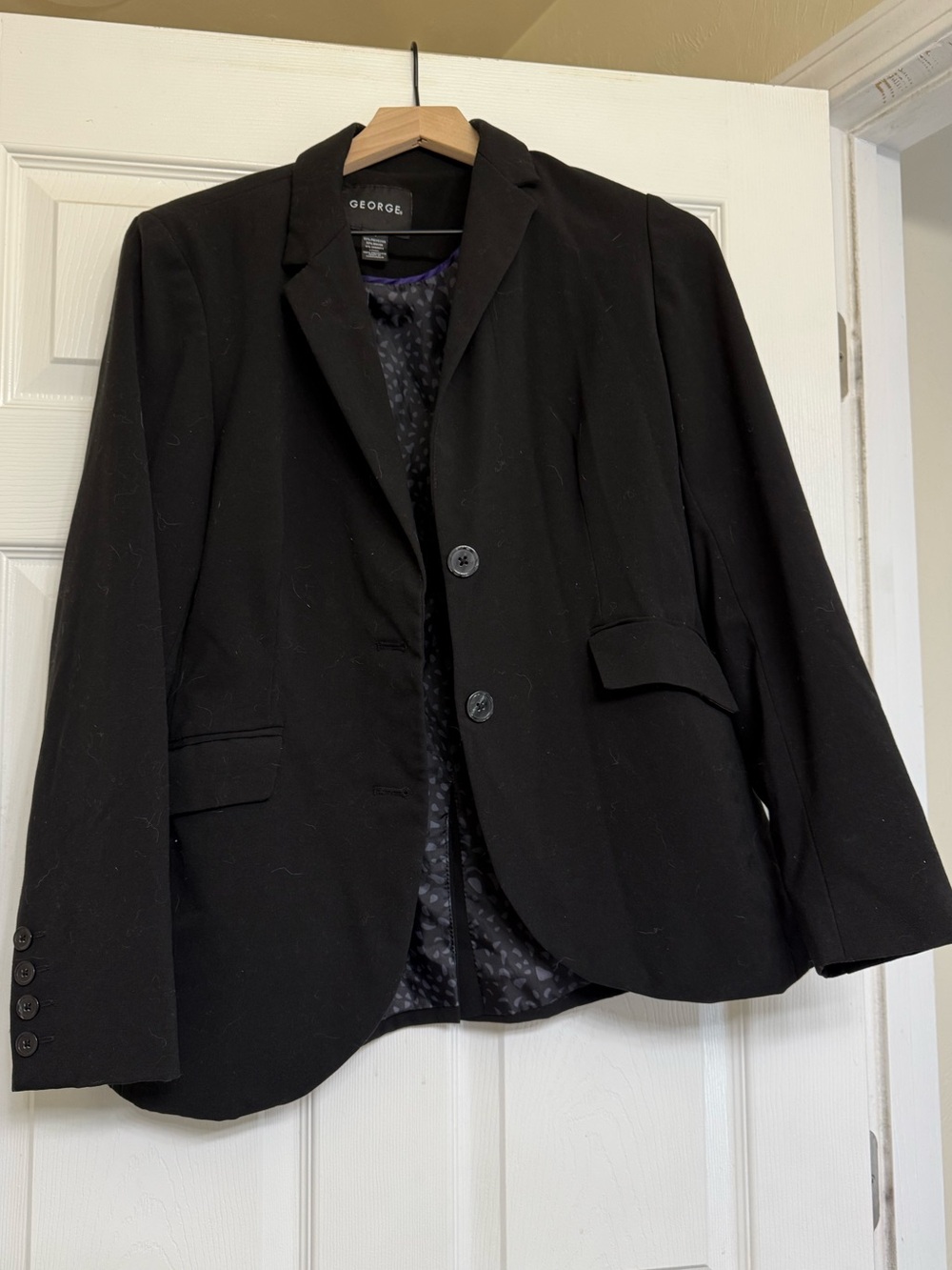 George Black Blazer with Purple Trim